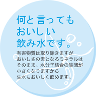 何と言ってもおいしい飲み水です。